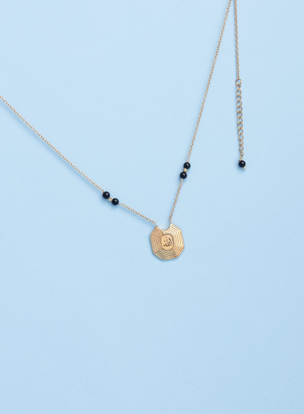 گردنبند زنانه الله با ورق طلا و زنجیر سری نشان - 3