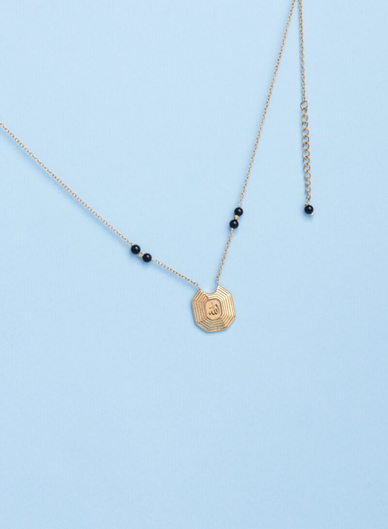 گردنبند زنانه الله با ورق طلا و زنجیر سری نشان - 3