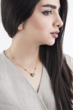 گردنبند زنانه جوانه با ورق طلا و زنجیر سری همدم - 3