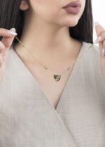 گردنبند زنانه جوانه با ورق طلا و زنجیر سری همدم - 4