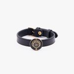 دستبند مردانه اردیبهشت با ورق طلا و چرم سری جهان