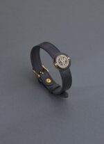 دستبند مردانه آذر با ورق طلا و چرم سری جهان - 5