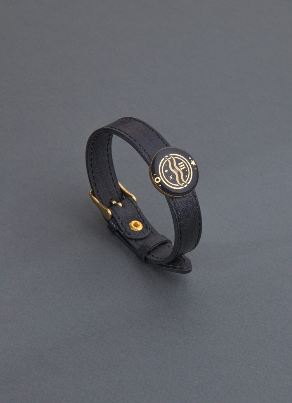 دستبند مردانه بهمن با ورق طلا و چرم سری جهان - 4