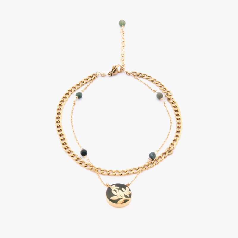 10015329-G3 پابند زنانه پونه با ورق طلا سری لاوین - 1