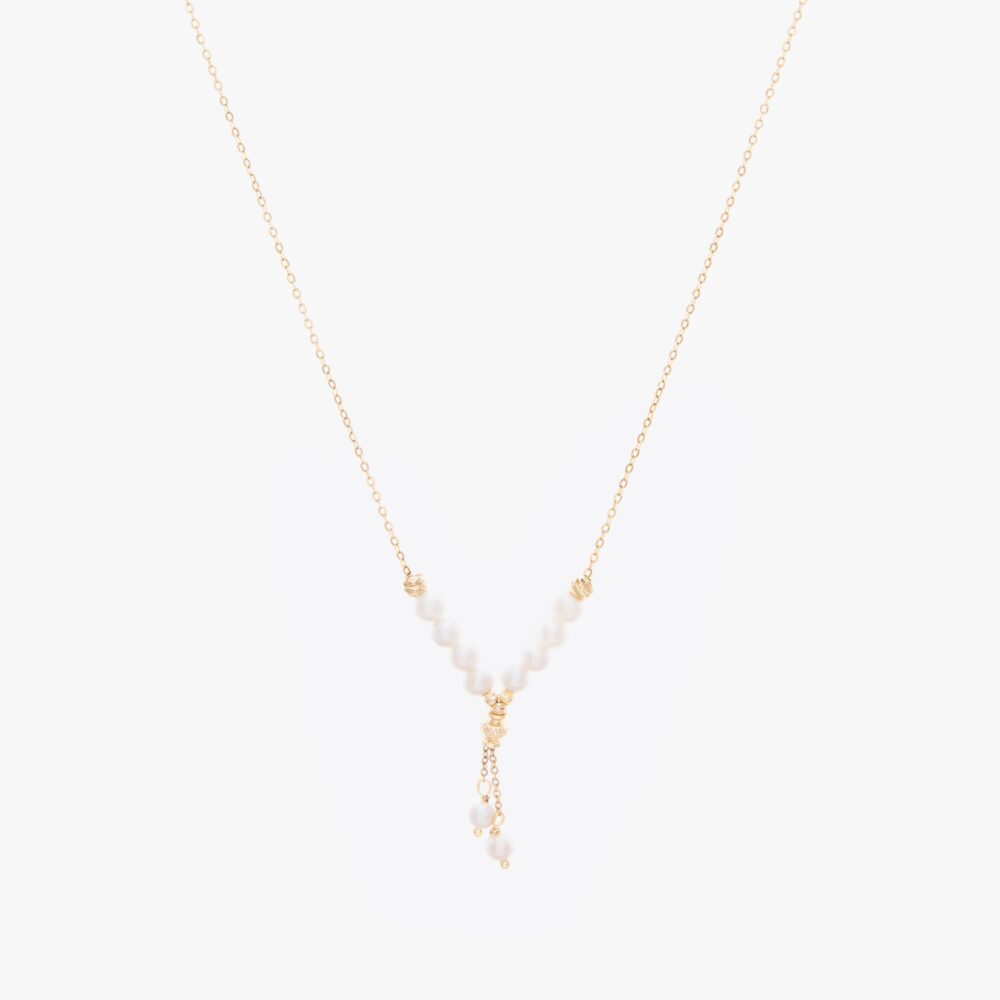 گردنبند مروارید زنانه لیا با آبکاری طلا سری زروار - 1