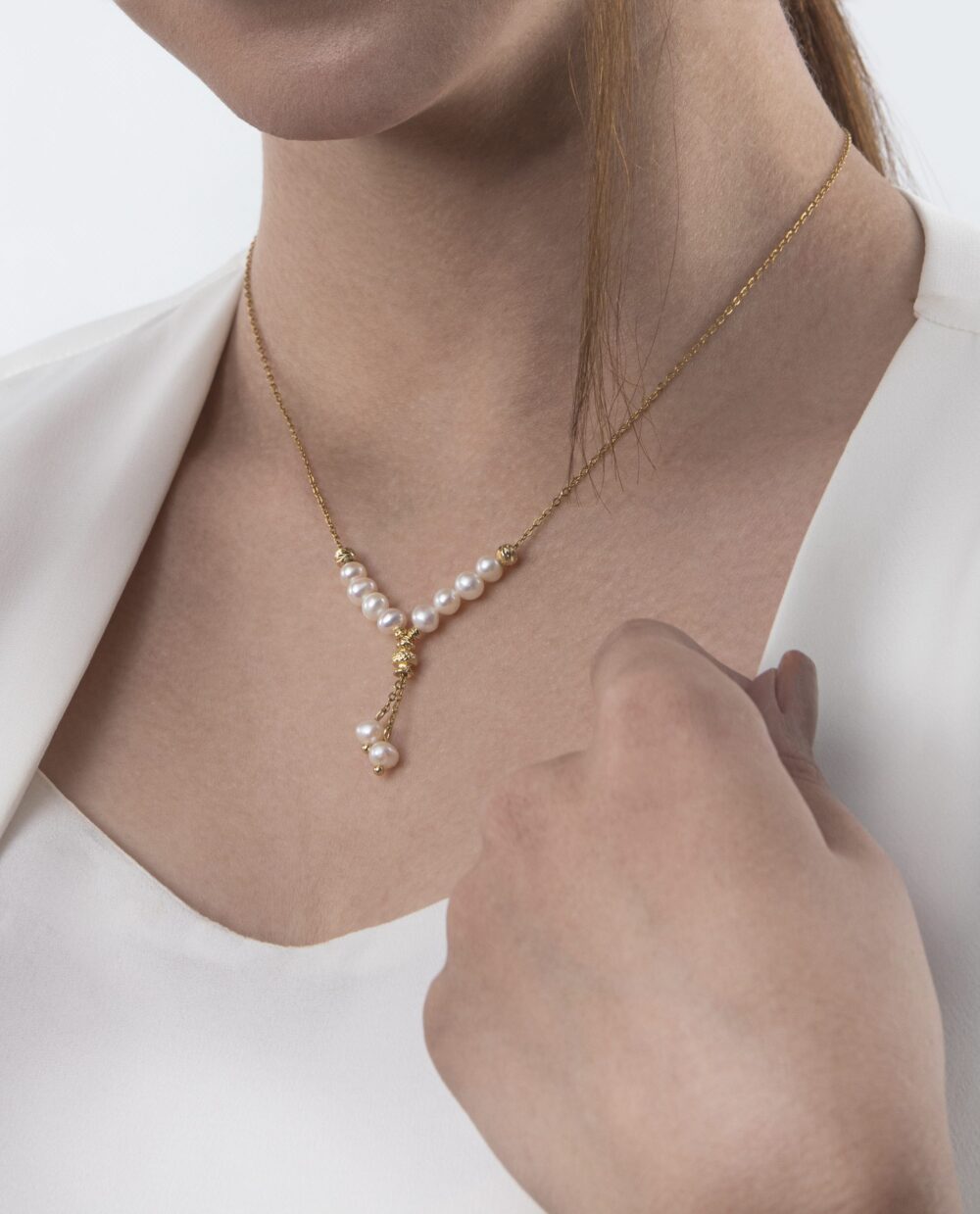 گردنبند مروارید زنانه لیا با آبکاری طلا سری زروار - 3