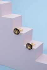 دکمه سردست مردانه ببر با ورق طلا سری فلک - 4