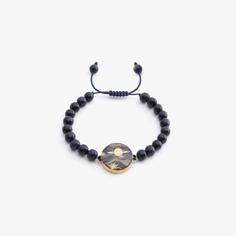 دستبند زنانه کهکشان با ورق طلا و سنگ سری مانی کلاسیک - 1