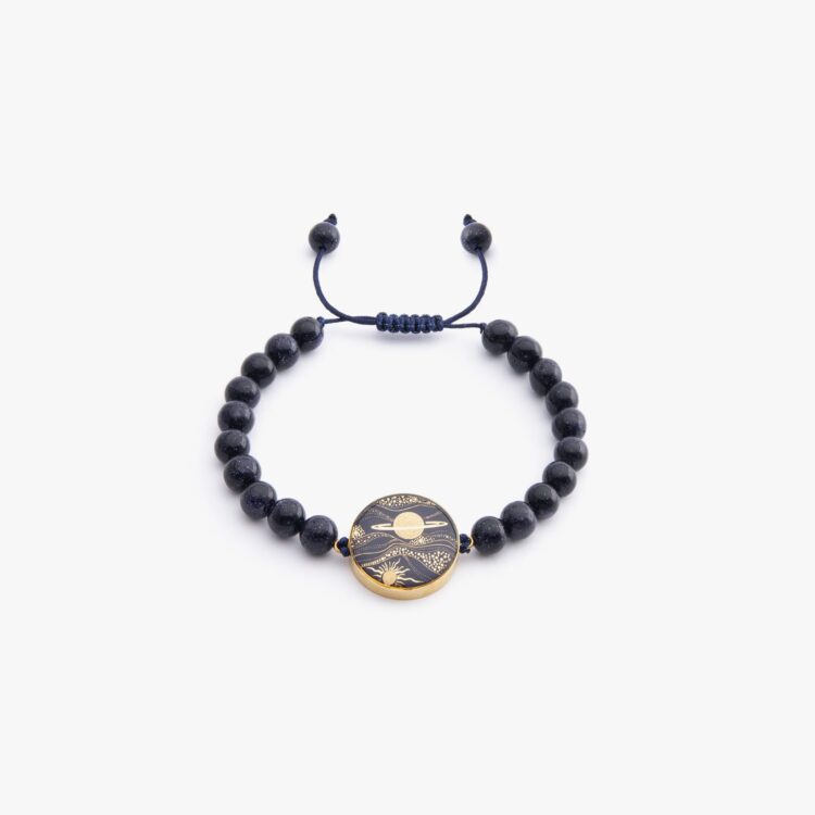 دستبند زنانه کهکشان با ورق طلا و سنگ سری مانی کلاسیک