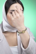 دستبند زنانه نارون با ورق طلا و سنگ سری مانی کلاسیک - 2