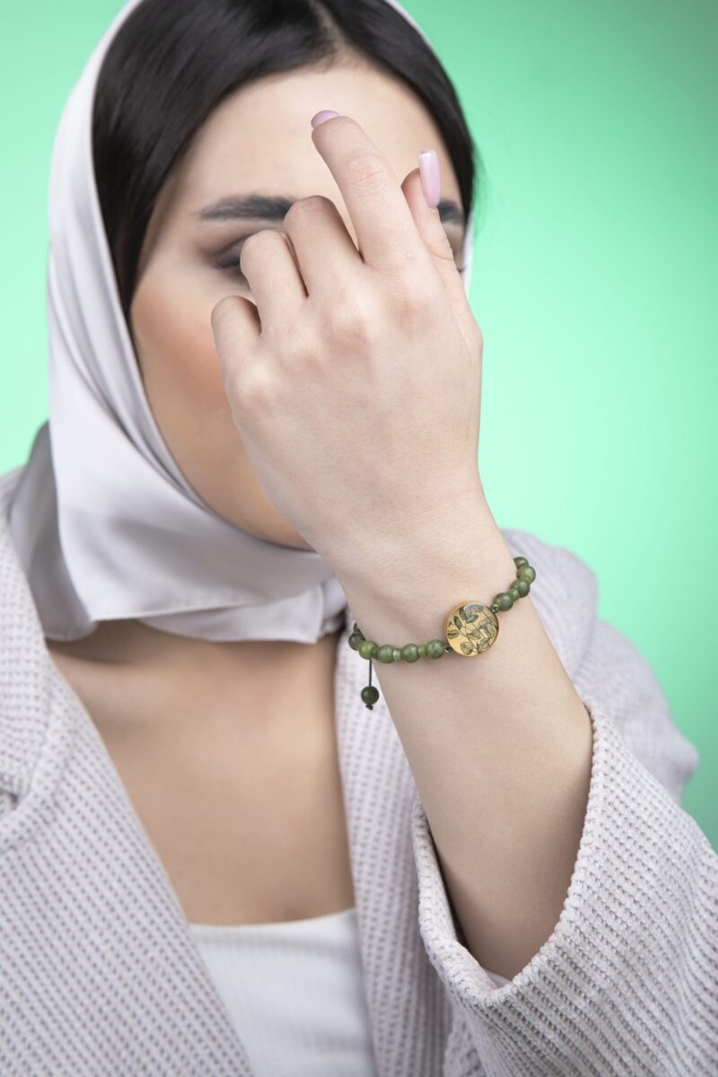 دستبند زنانه نارون با ورق طلا و سنگ سری مانی کلاسیک - 2