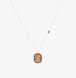 گردنبند زنانه هیچ با ورق طلا و زنجیر سری طوق