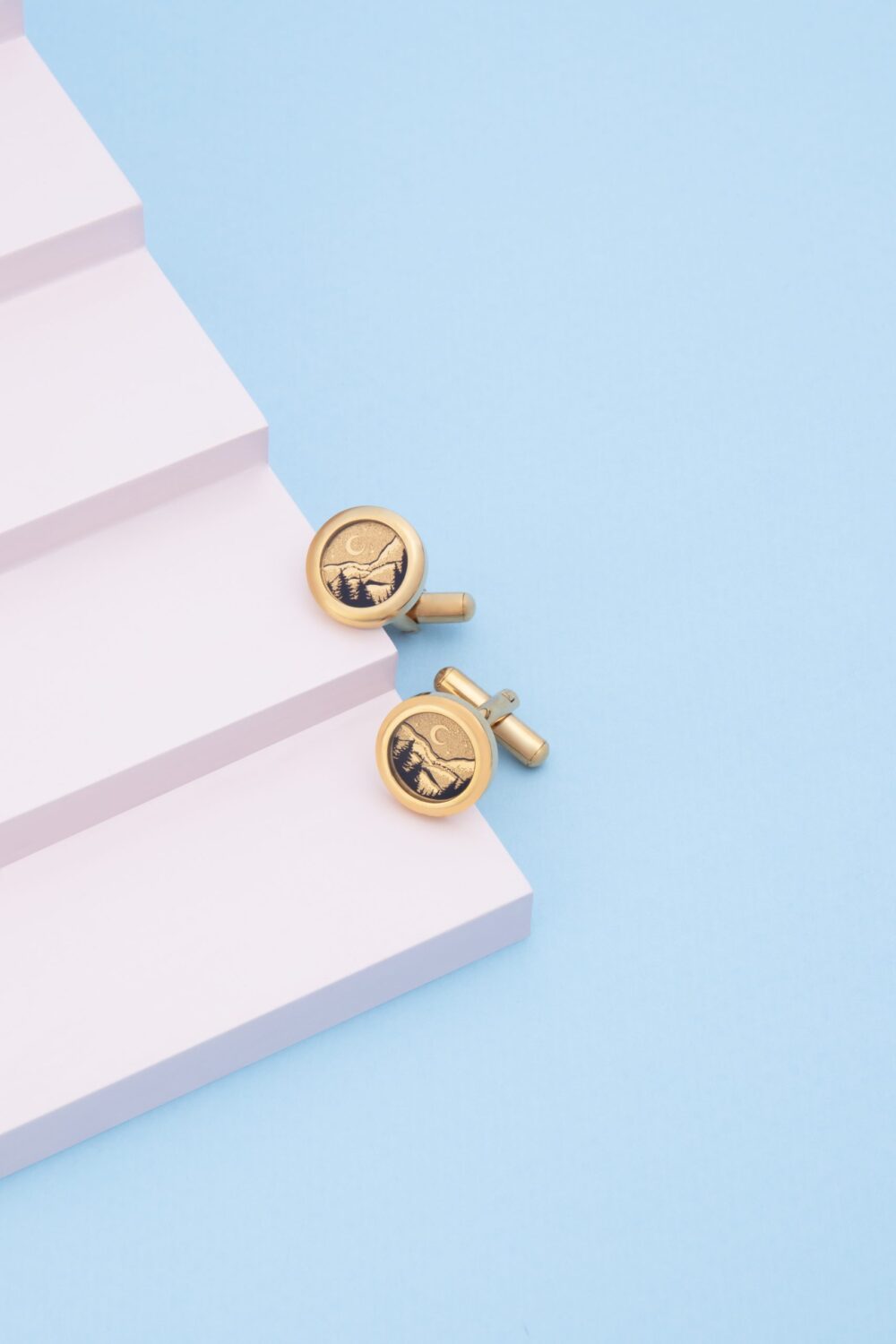 دکمه سردست مردانه شباهنگ با ورق طلا سری نیما - 2