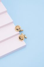 دکمه سردست مردانه شباهنگ با ورق طلا سری نیما - 2