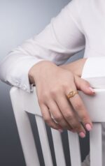 انگشتر زنانه وداد با ورق طلا سری مهر - 2