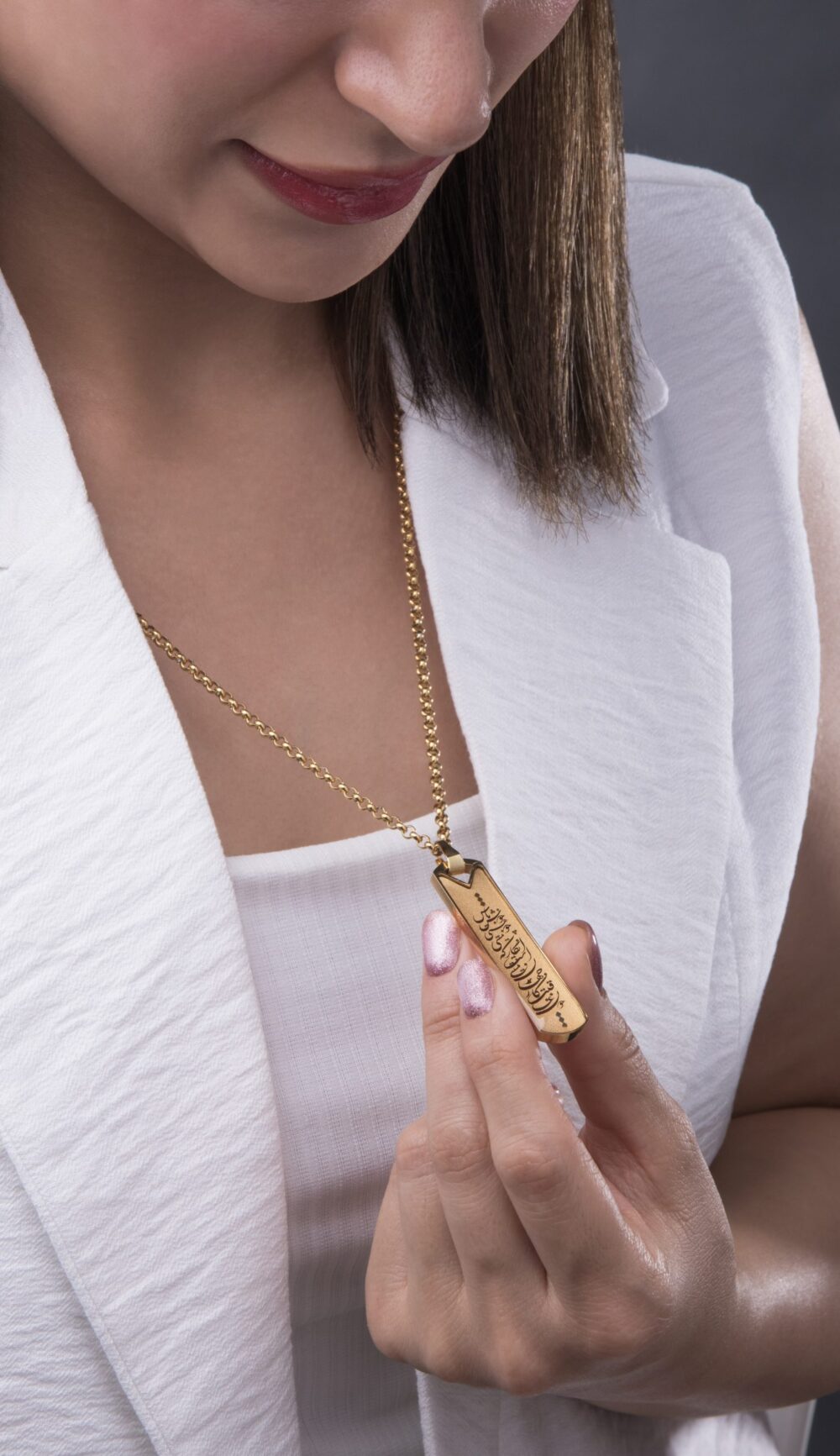 گردنبند مردانه فرجام با ورق طلا و زنجیر سری آرشا - 3