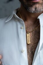 گردنبند مردانه فرجام با ورق طلا و زنجیر سری آرشا - 2