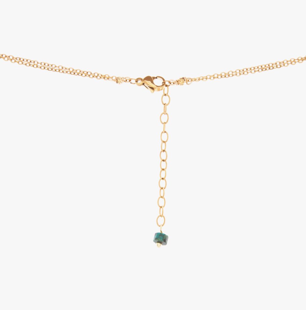 گردنبند زنانه خانه سبز با ورق طلا و زنجیر سری یزدان - 3