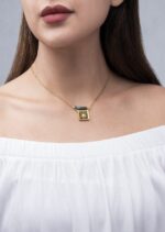 گردنبند زنانه خانه سبز با ورق طلا و زنجیر سری یزدان - 2