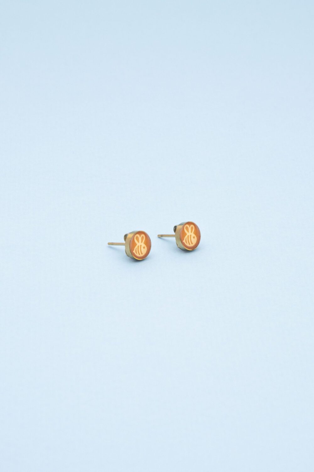 گوشواره بچه گانه زنبور با ورق طلا سری آوا - 5