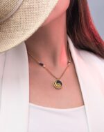 گردنبند زنانه آرزو با ورق طلا و زنجیر سری هیوا - 2