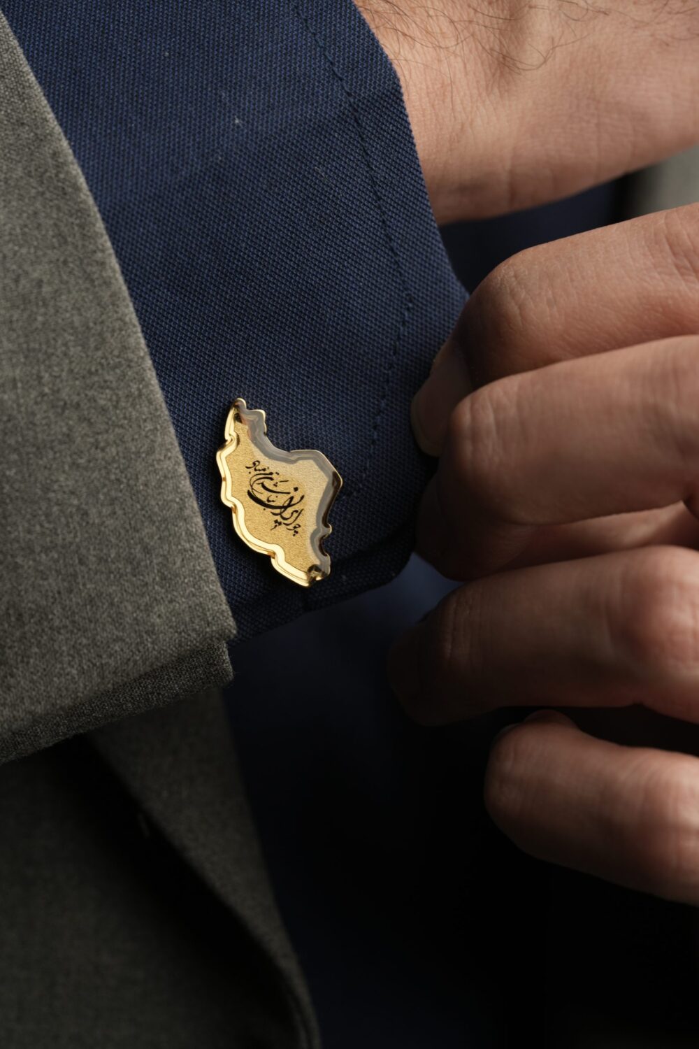 دکمه سردست مردانه ایران من با ورق طلا سری وطن - 2