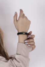 دستبند زنانه دی با ورق طلا و چرم سری سپهر - 2