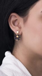 گوشواره زنانه کهکشان با ورق طلا سری مانی کلاسیک - 2