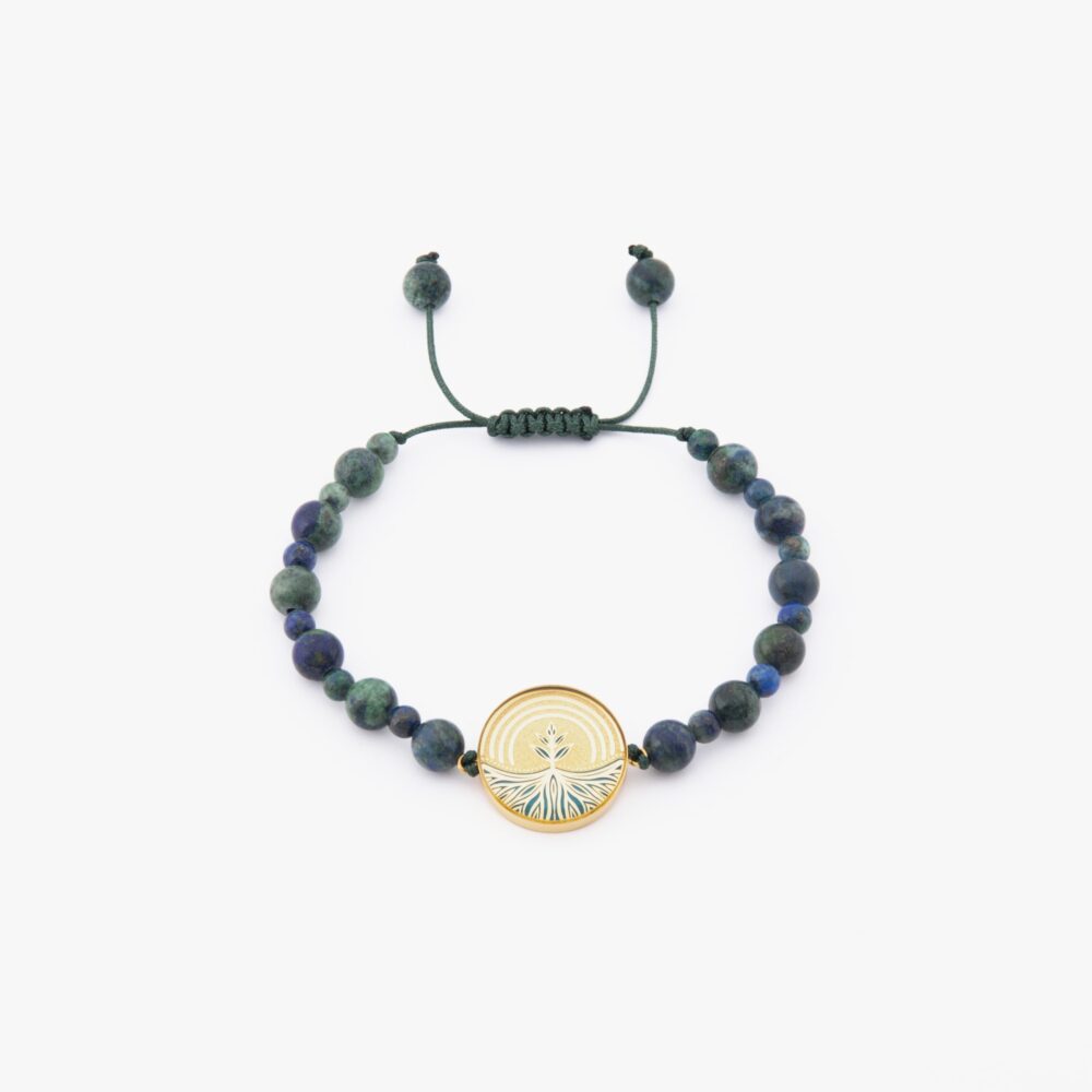 دستبند زنانه رنگین کمان با ورق طلا و سنگ سری مانی کلاسیک - 1