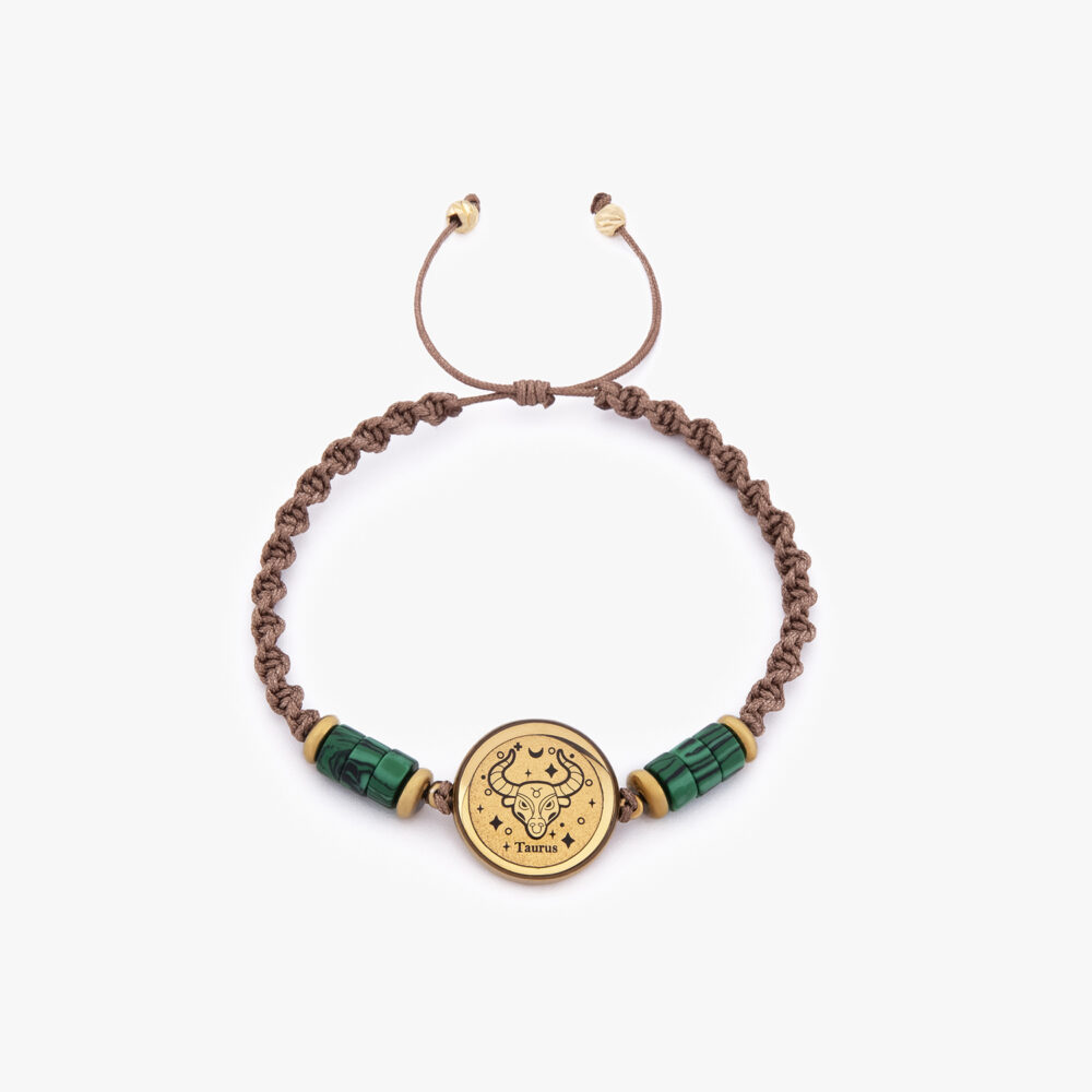 10014132-G دستبند زنانه اردیبهشت با ورق طلا و سنگ سری صنم - 1