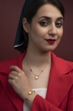 دستبند زنانه مروا با ورق طلا و زنجیر سری مانیمو - 5