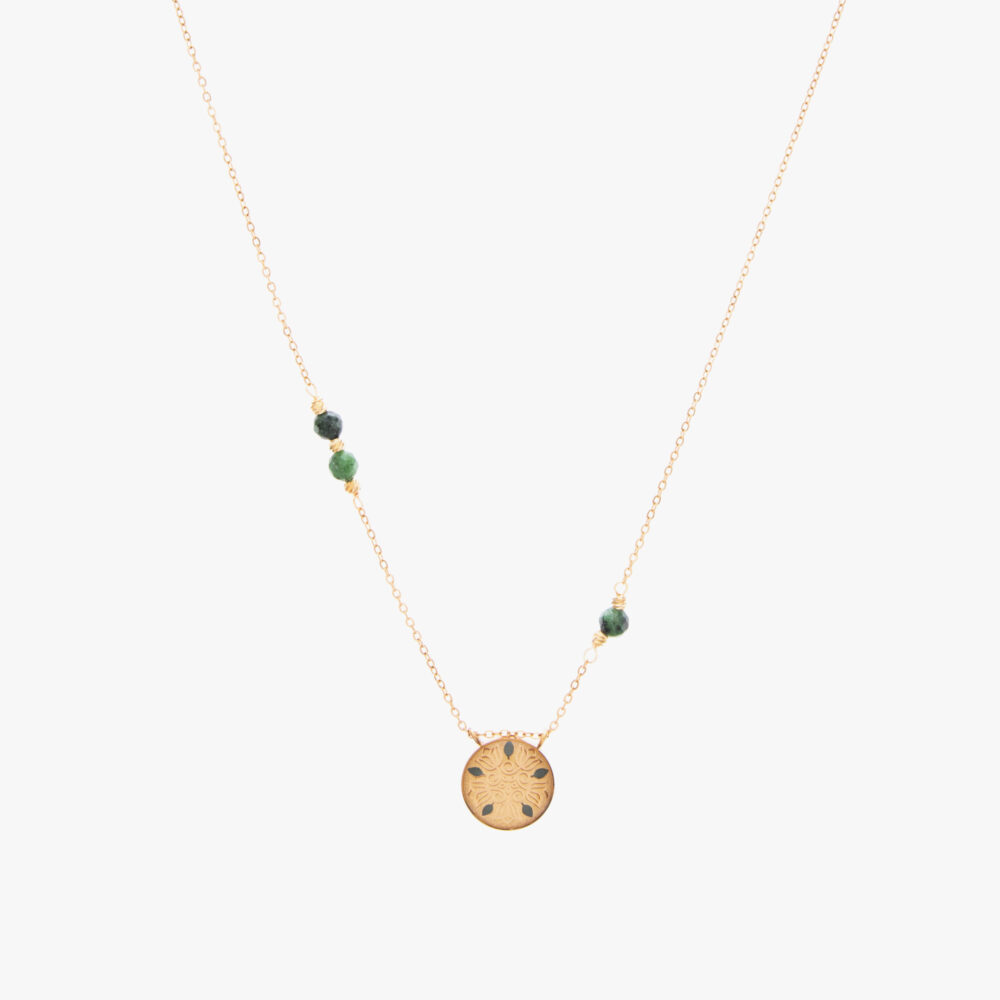 10016406-G گردنبند زنانه مروا با ورق طلا و زنجیر سری دینا - 1