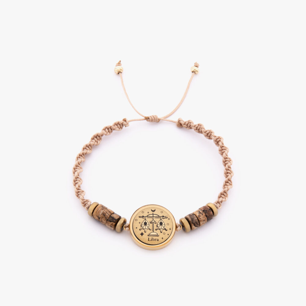 دستبند زنانه مهر V2 با ورق طلا و سنگ سری صنم - 1