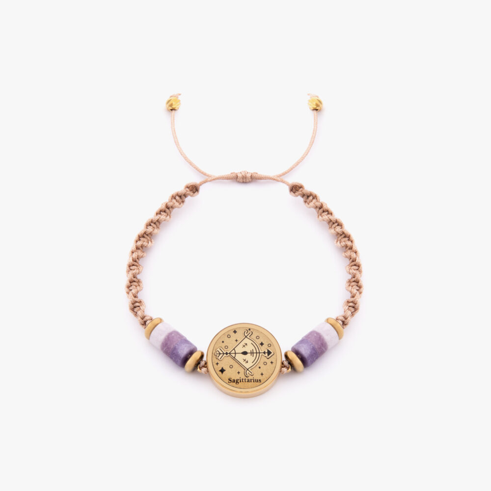 دستبند زنانه آذر V2 با ورق طلا و سنگ سری صنم - 1