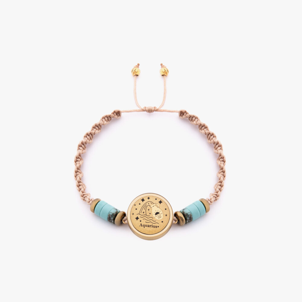 10017250-G دستبند زنانه بهمن V2 با ورق طلا و سنگ سری صنم - 1