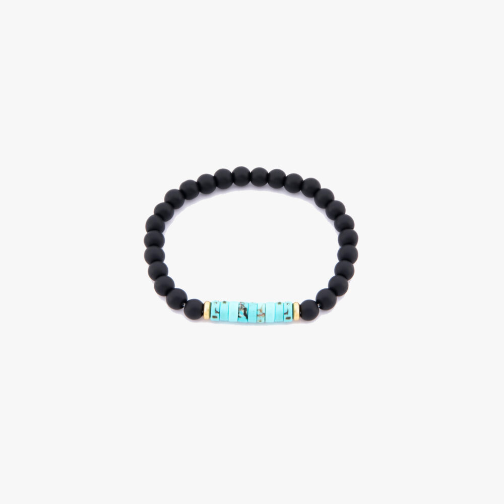 10017367-G دستبند مردانه فیروزه با ورق طلا و سنگ سری آرتا - 1