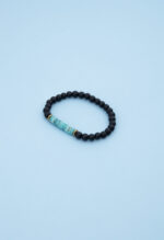 دستبند مردانه فیروزه با ورق طلا و سنگ سری آرتا - 4