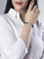 دستبند مردانه فیروزه با ورق طلا و سنگ سری آرتا - 3