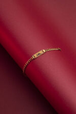 دستبند بچه گانه بامشی با ورق طلا و سنگ سری کارتیه کودک - 4