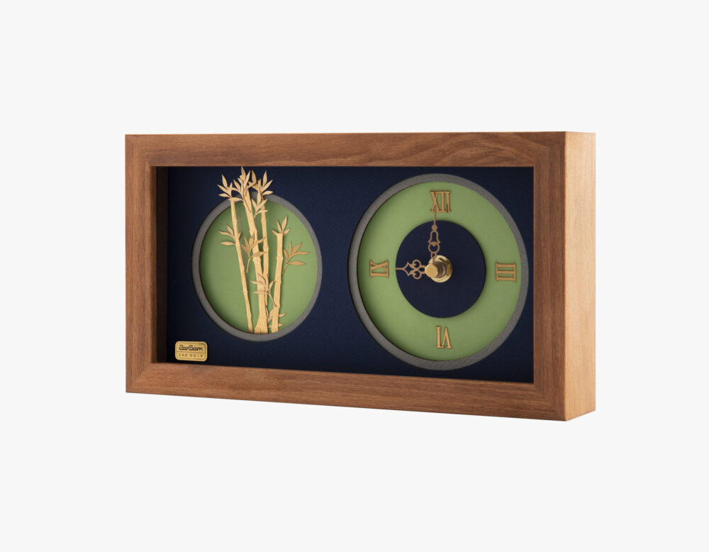 ساعت رومیزی طلا بامبو - 2