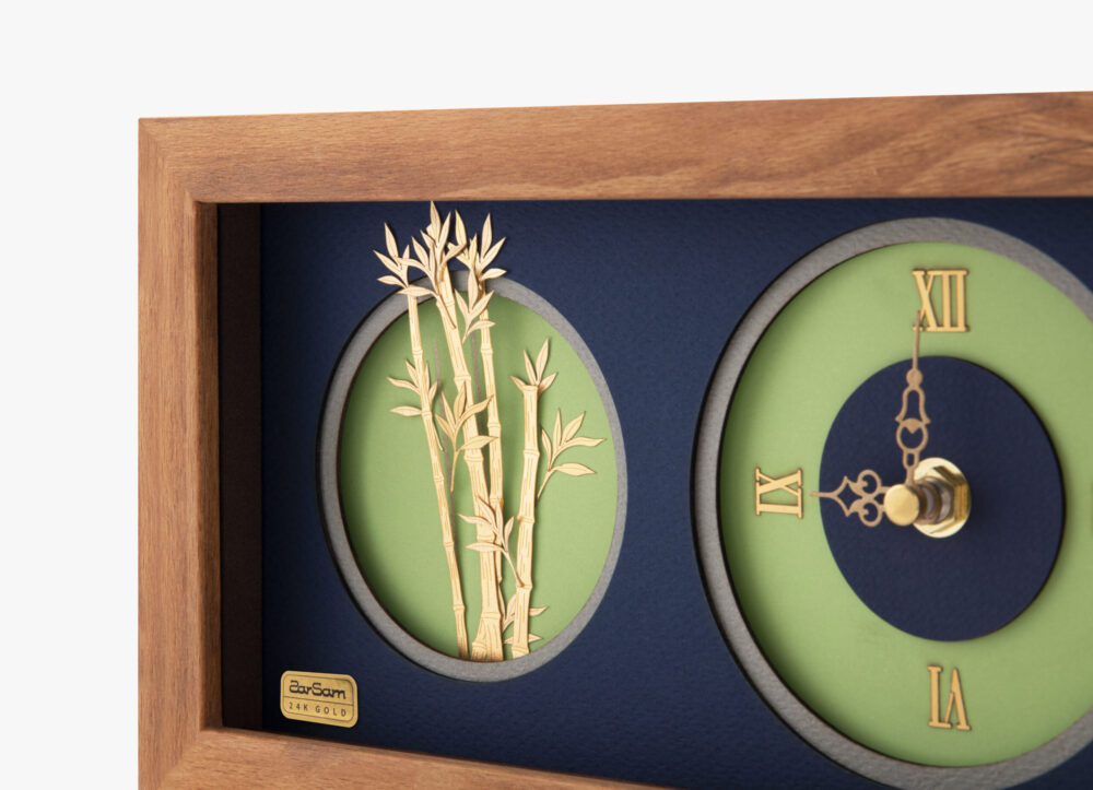 ساعت رومیزی طلا بامبو - 3