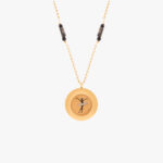 گردنبند زنانه بالرین لاکت با ورق طلا و زنجیر سری ترمه