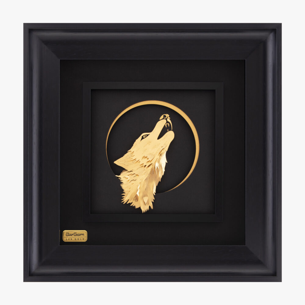 تابلو طلا حیوانات گرگ - 1