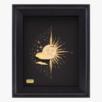 تابلو طلا طبیعت خورشید و ماه