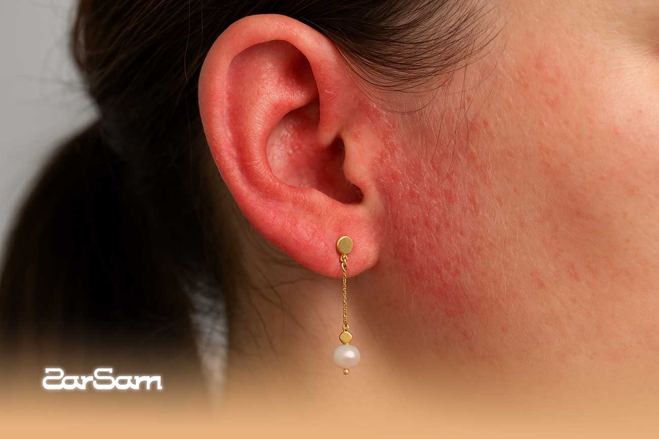 علائم حساسیت به گوشواره طلا روکش‌دار و روش‌های درمان فوری