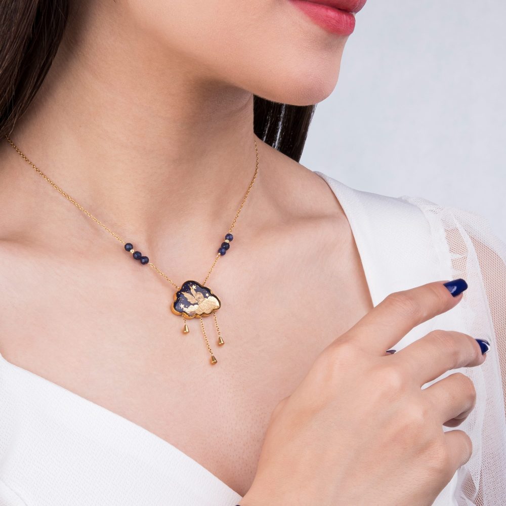 گردنبند ورق طلا زنانه فرشته سری آسمان