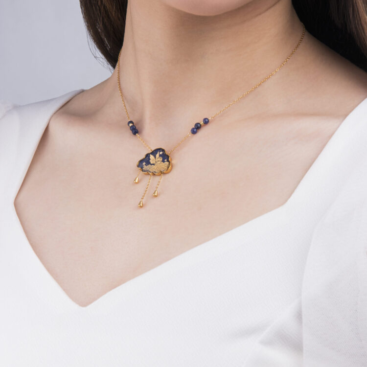 گردنبند زنانه ورق طلا و زنجیر فرشته سری آسمان