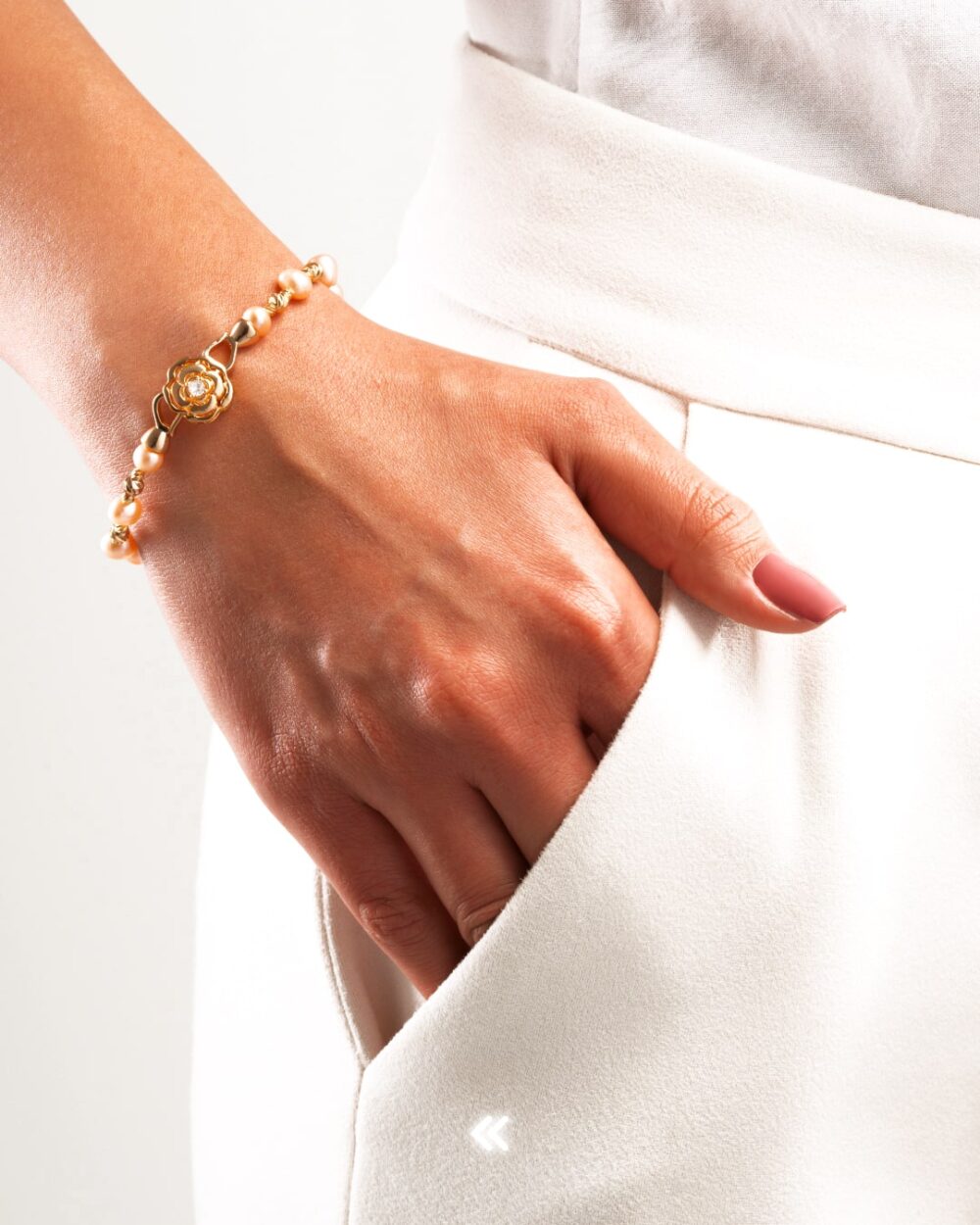 دستبند مروارید زنانه ترگل سری زروار