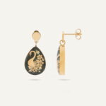 گوشواره زنانه ورق طلا آواز قو v2 سری بارش