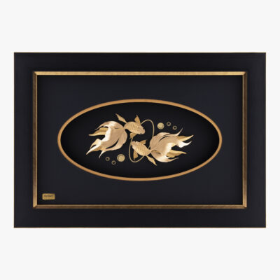 تابلو طلا طبیعت دو ماهی